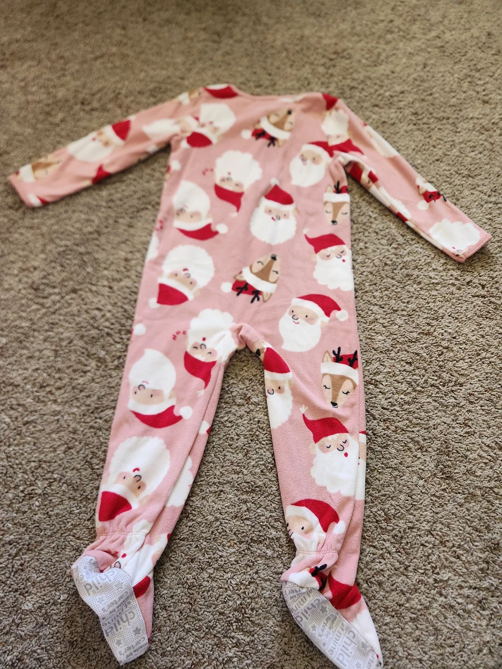 Carter's 2- Piece Set Of Red Reindeer And Pink Santa For Toddler Girls Size 3T